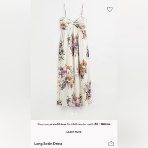 H&M Long Satin Floral Maxi Dress